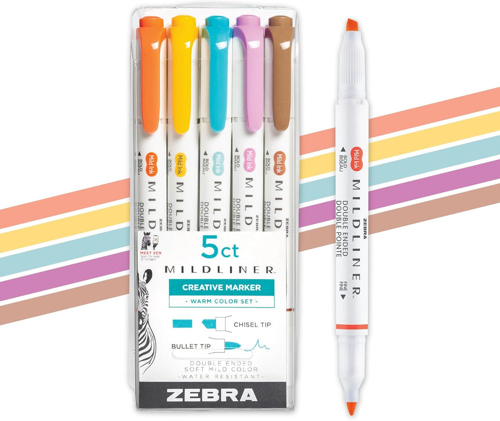ZebraWarmColorSetMarkers